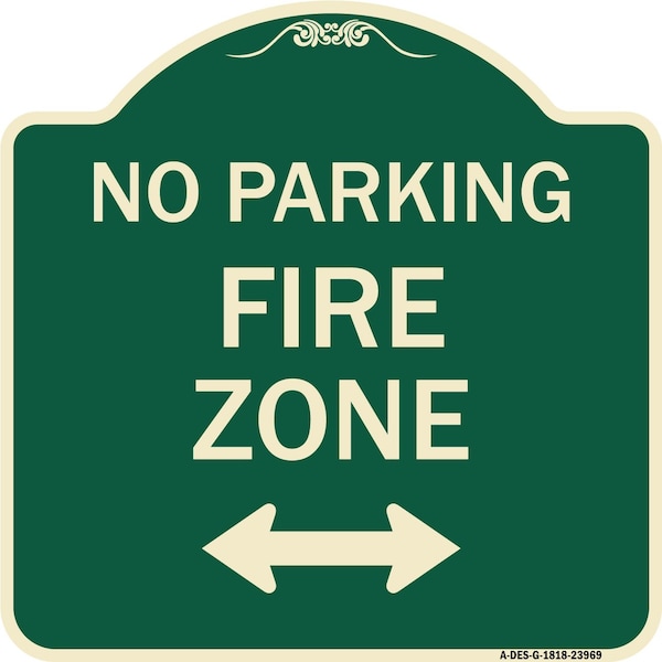 Signmission Fire Zone with Bidirectional Arrow Heavy-Gauge Aluminum Architectural Sign, 18" x 18", G-1818-23969 A-DES-G-1818-23969 - main